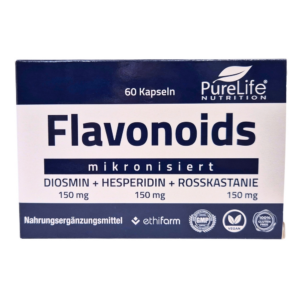 Flavonoids Diosmina Hesperydyna MPFF Kasztanowiec 60 kaps. – suplement diety z diosminą, hesperydyną, MPFF i ekstraktem z kasztanowca, PureLife Nutrition