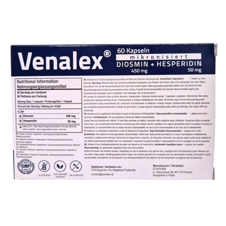 Venalex Diosmina 450 mg + Hesperydyna 50 mg
