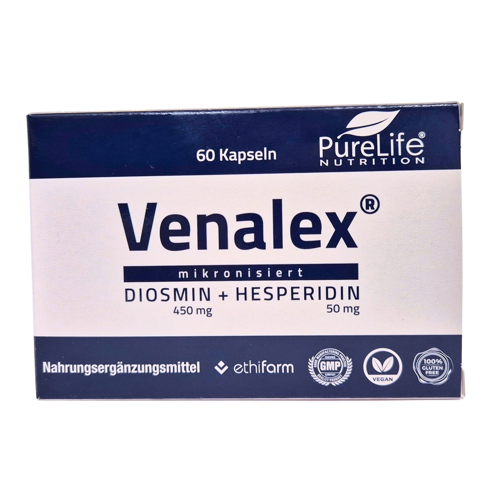 Venalex Diosmina 450 mg + Hesperydyna 50 mg – suplement diety z diosminą 450 mg i hesperydyną 50 mg, PureLife Nutrition